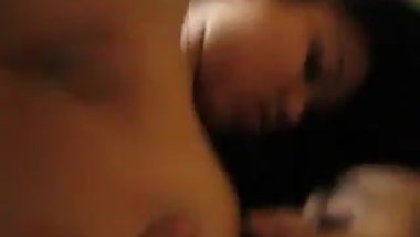 Enjoying licking Indian girlfriend's big natural tits