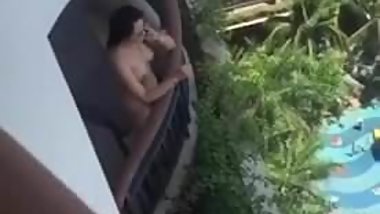 indian girl talking on phone full nude at balcony