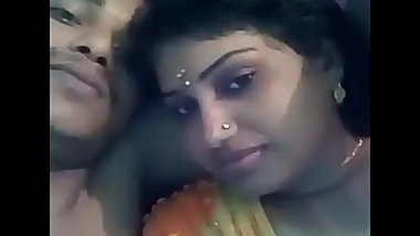 Indian Husband & Wife Kiss and boob pressing