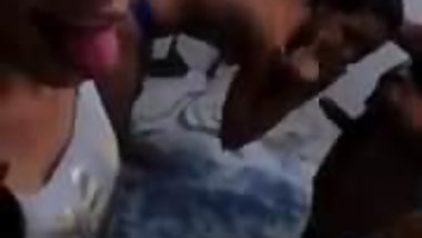 Girl selfie during friend give blowjob