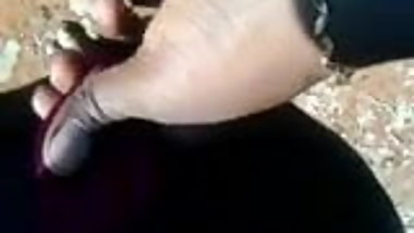 Maid feeling dick in public