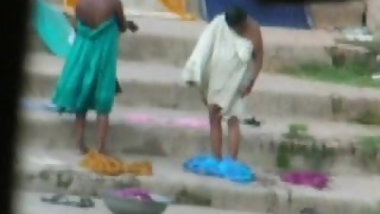 Indian Aunty bath in River 3