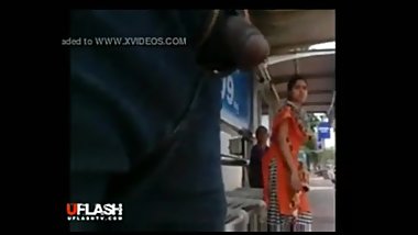 Bus stops work handjob