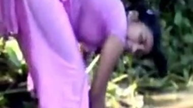 village girl bathing in river