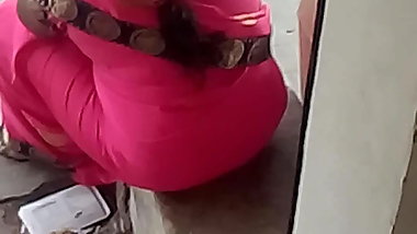 SATIN SILK SAREE AUNTY