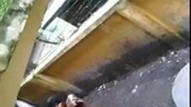 neighbor girl bathing