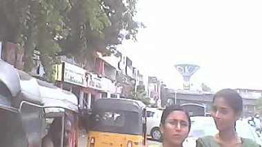 road side walking girls face and boobs