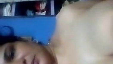 indian woman squeezing her tits