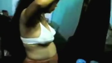 Indian Girl changing in front of mirror