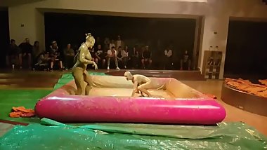 Two woman sexy dance