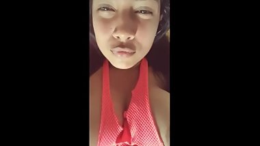 Cute teen girl playing with herself