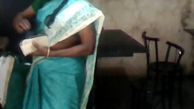 SATIN SILK SAREE AUNTY