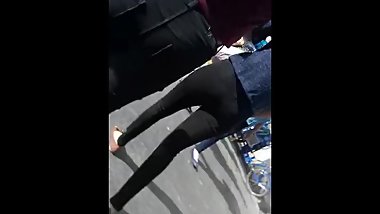 beautifully tight ass in jean back walking