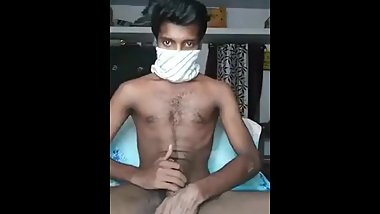 Home alone... Chennai teen guy wanking