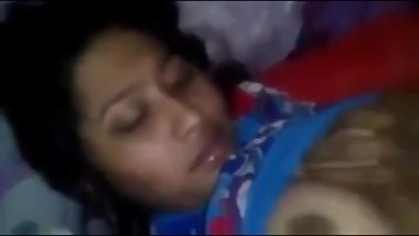 INDIAN BOOB PRESS WITH OIL HOME MADE