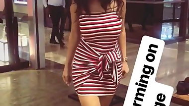 Anveshi Jain walking in tight Dress