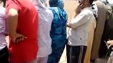 Crazy guy touching dick on the muslim women