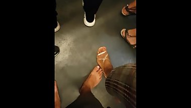 Barefoot Footsie in the Metro