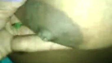 Satin Silk Saree Maami maid showing Boobs