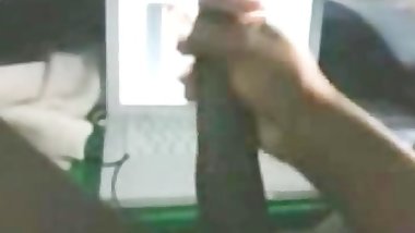 Fifteen Inch Andhra Black Cobra jerked off in South Indian Madrasi Porno