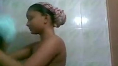 Punjabi girl self captured her bath and dressed