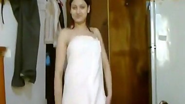 Indian Sexy Girl Dancing In Towel After Shower