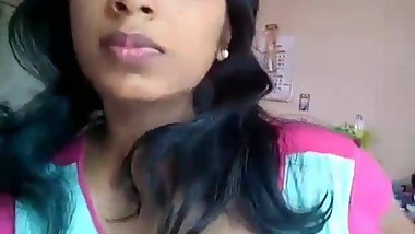Desi girl self boob press
