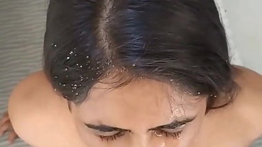 I am Enjoying Pissing Into My Desi Indian Slut Mouth-HD