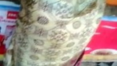 Satin Silk Saree Aunty Back