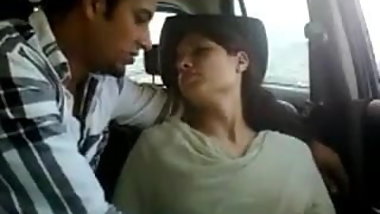 Indian couple in car gets naughty