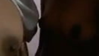 Mallu big aunty and maid squeezing their huge boobs