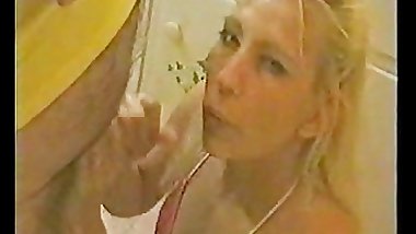 Mature Western Blonde Woman gives Handjob for Small Asian Paki Penis