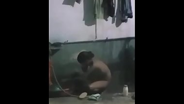 Indian Village Teen Bathing
