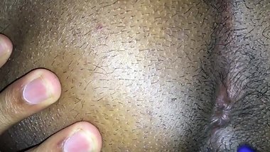 Sweet Indian asshole play with toothbrush