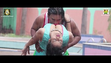 Hot bhojpuri song 57 - Big boobs pressed & deep cleavage in wet rain song