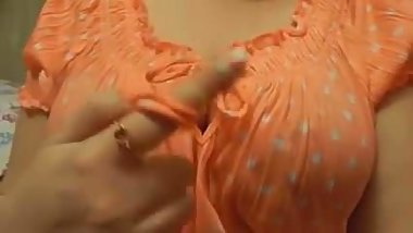 Hot aunty tempting me with her boobs
