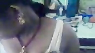 Hot Indian Mallu working Aunty's Boobs Show to her BF
