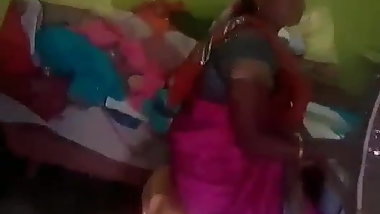 SATIN SILK SAREE AUNTY