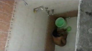 Indian girl taking a bath in hotel room