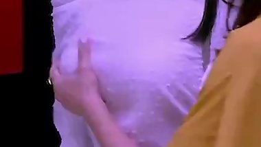 Indian actress Kajal Aggarwal bouncing boobs pressed Shibani Elli in Paris