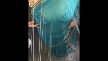 My Hot Desi Neighbor Bhabhi In Saree Showing Boobs n Ass In Shower