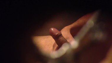 Uncut Indian caught jerking/wanking through peep hole at services