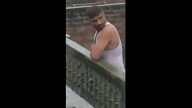 Hot Indian Guy Masturbating in the monsoon
